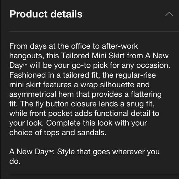New “A New Day” Mini Tailored Skirt size 16 - Picture 2 of 9